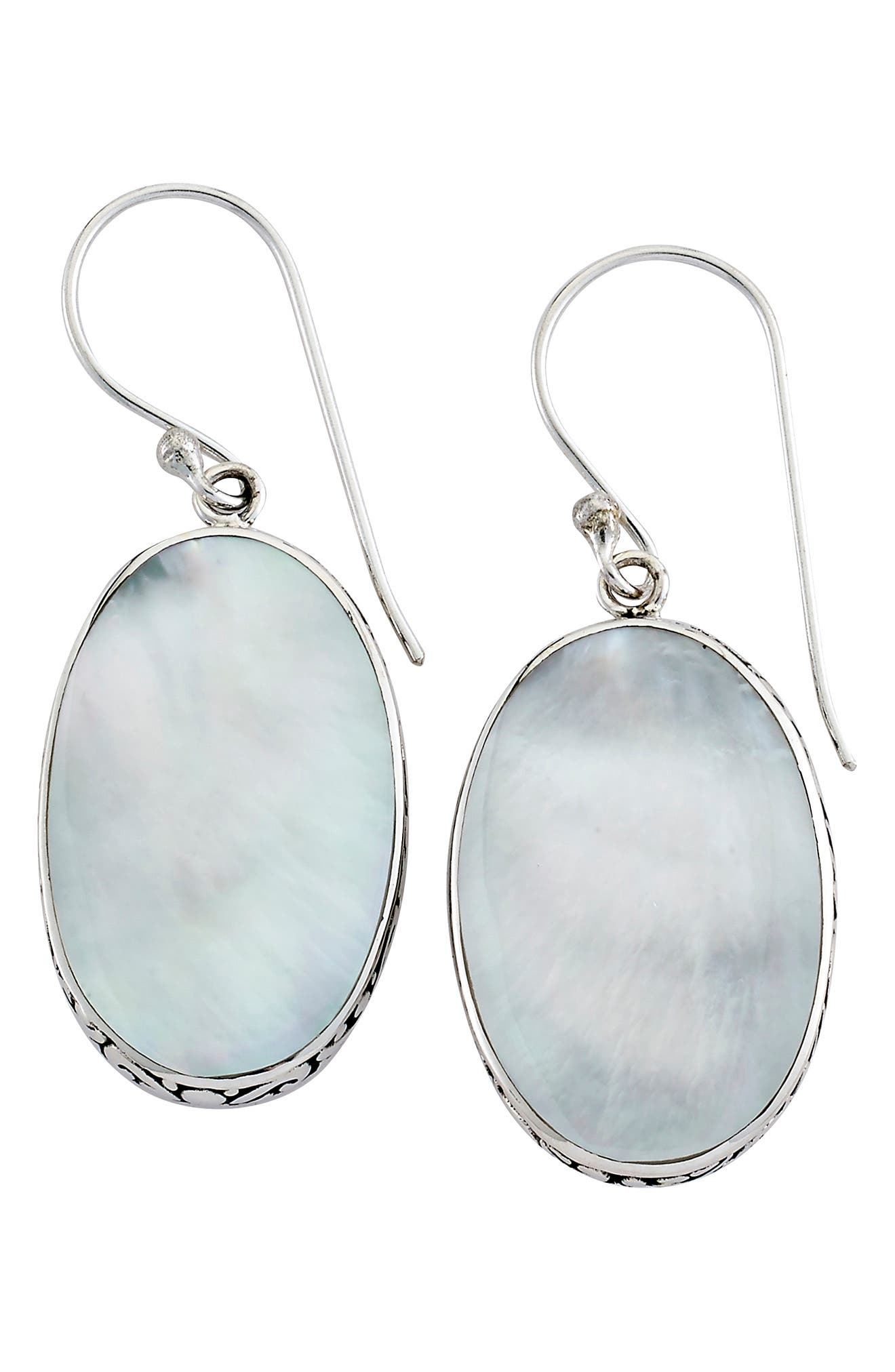 SAMUEL B. Sterling Silver Mother of Pearl Drop Earrings