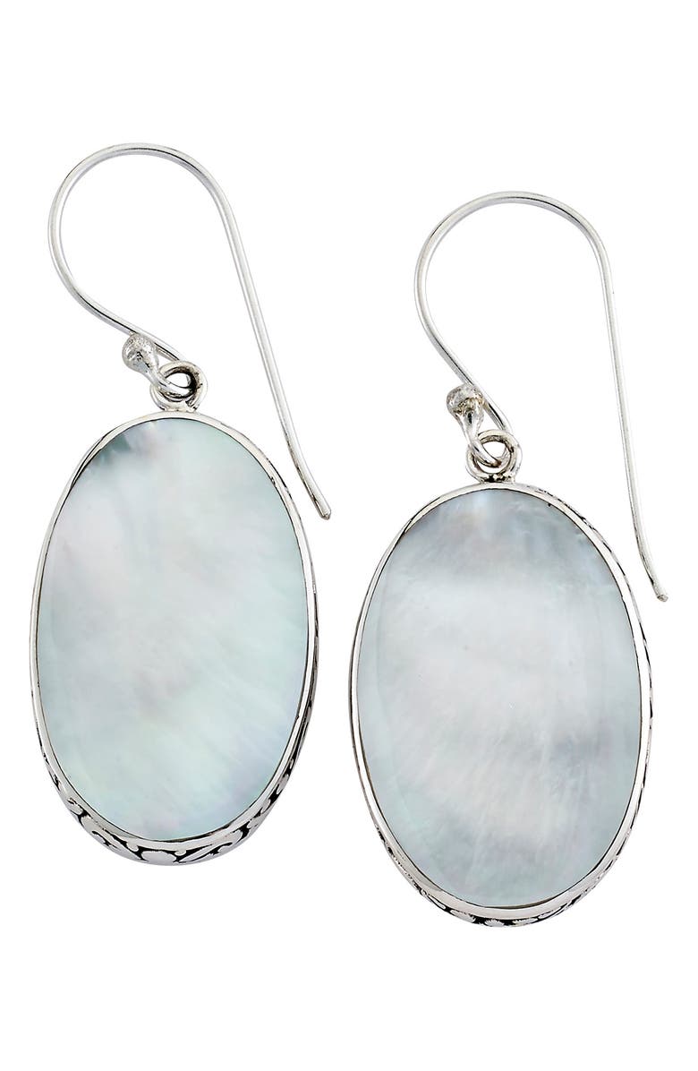 SAMUEL B. Sterling Silver Mother of Pearl Drop Earrings, Main, color,