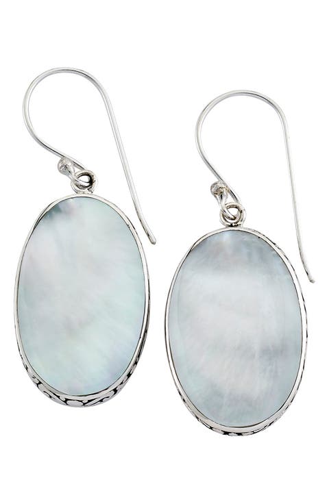 Sterling Silver Mother of Pearl Drop Earrings