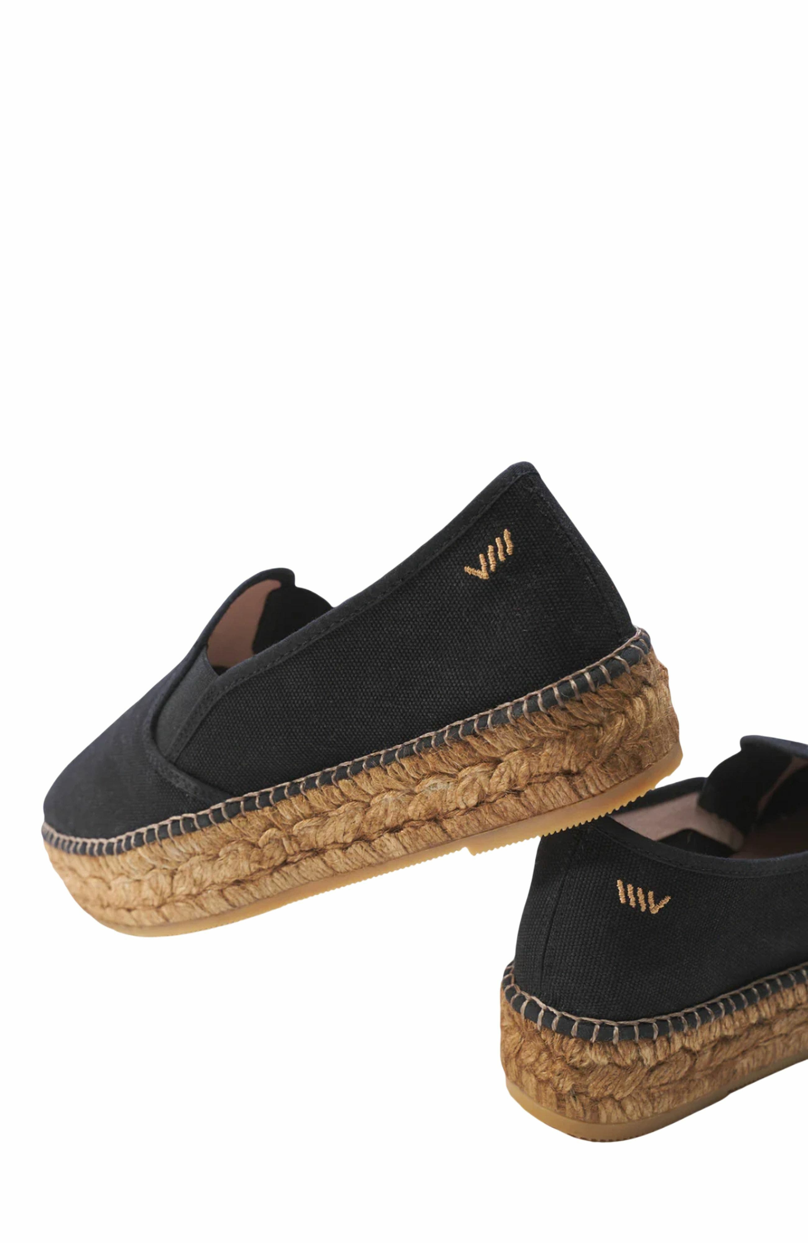 VISCATA Castell Canvas Espadrille Platforms, Alternate, color, Black