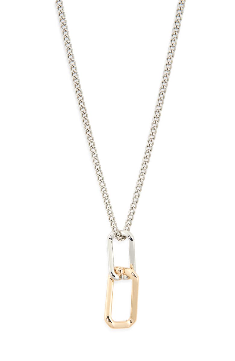 AllSaints Hex Charm Pendant Necklace, Main, color, Two Tone