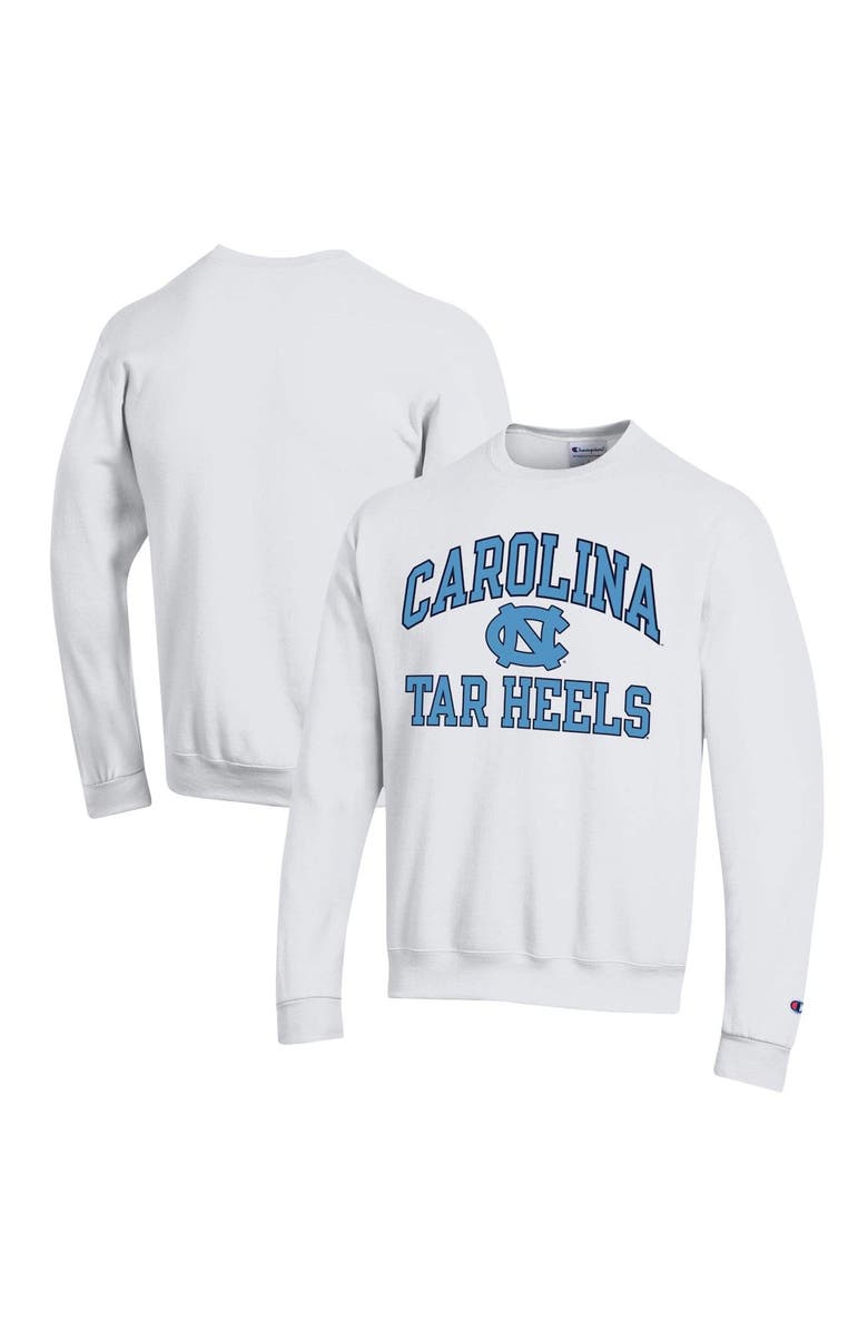 Champion Men's Champion White North Carolina Tar Heels High Motor Pullover Sweatshirt, Main, color, 