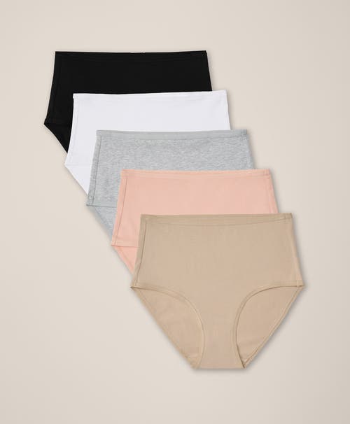 Pact Everyday High Rise Brief 5-pack In Black
