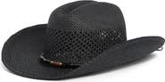 Vince Camuto Stone Trim Straw Cowboy Hat