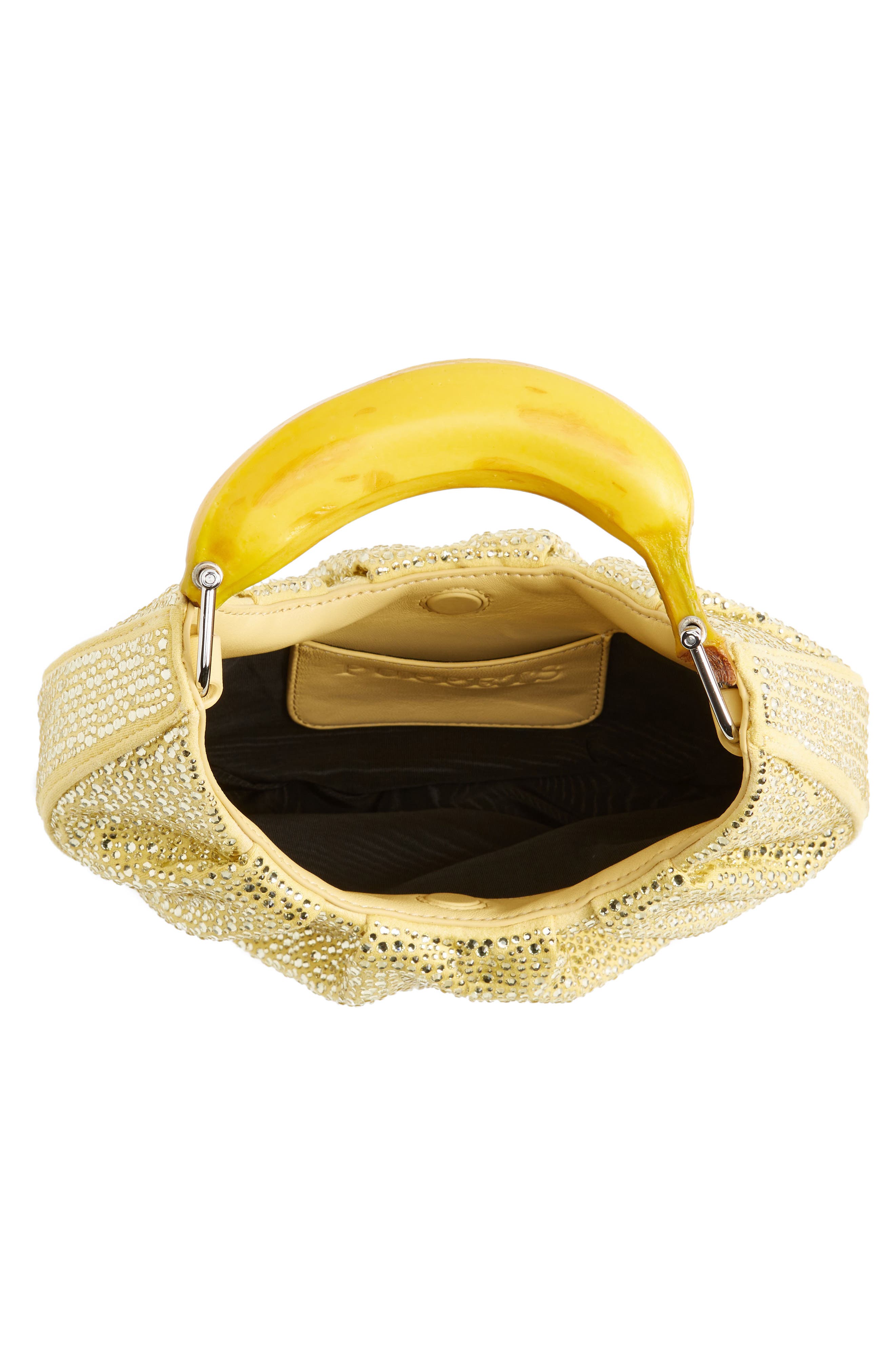 Banana Rhinestone Hobo Bag, Alternate, color, YELLOW