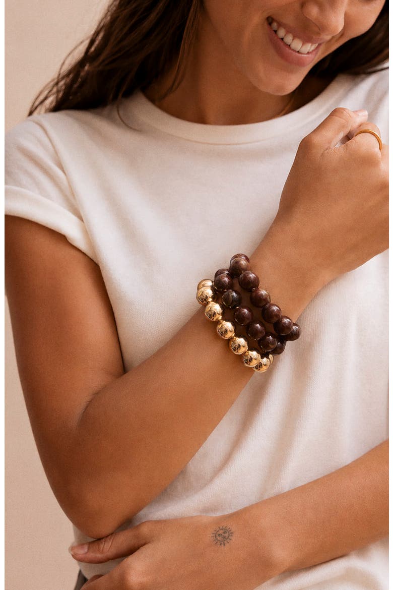 Jane Beaded Bracelet, Alternate, color, BROWN