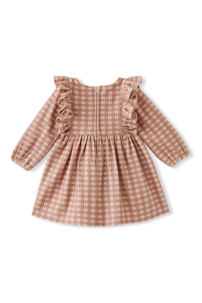Kids' Eliana Ruffle Trim Checked Dress & Bloomers Set, Alternate, color, DUSTY PINK