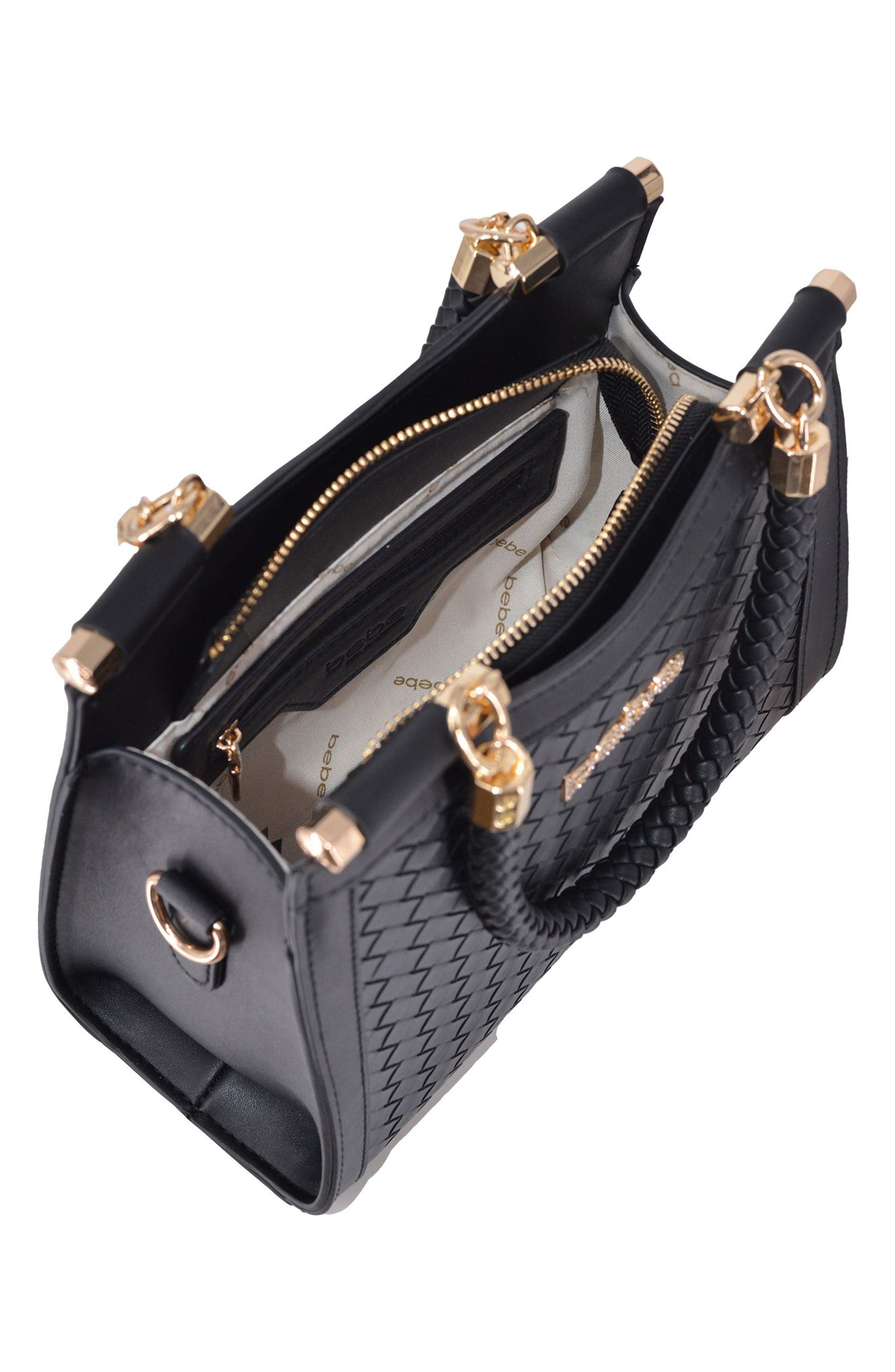 bebe Taffy Mini Satchel, Alternate, color, Black