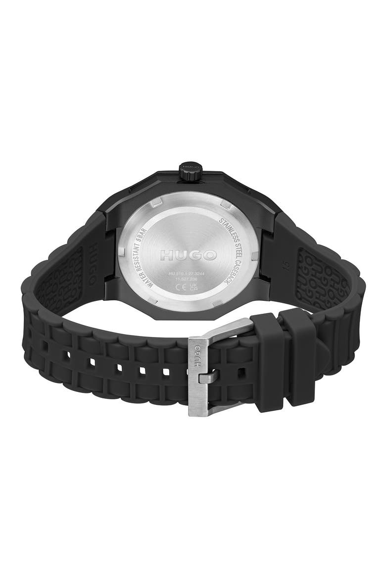 Grail Silicone Strap Watch, 42mm, Alternate, color, BLACK