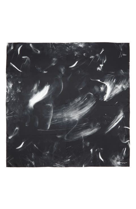 Charcoal Dust Square Silk Scarf