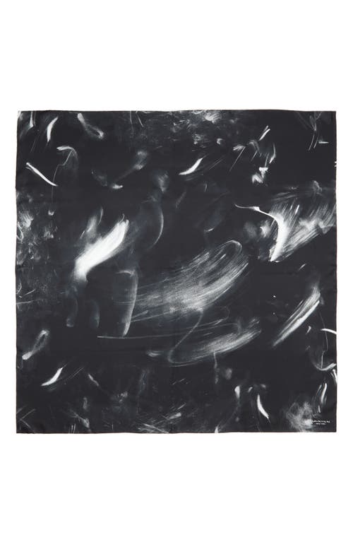 Lafayette 148 New York Charcoal Dust Square Silk Scarf In Black Multi