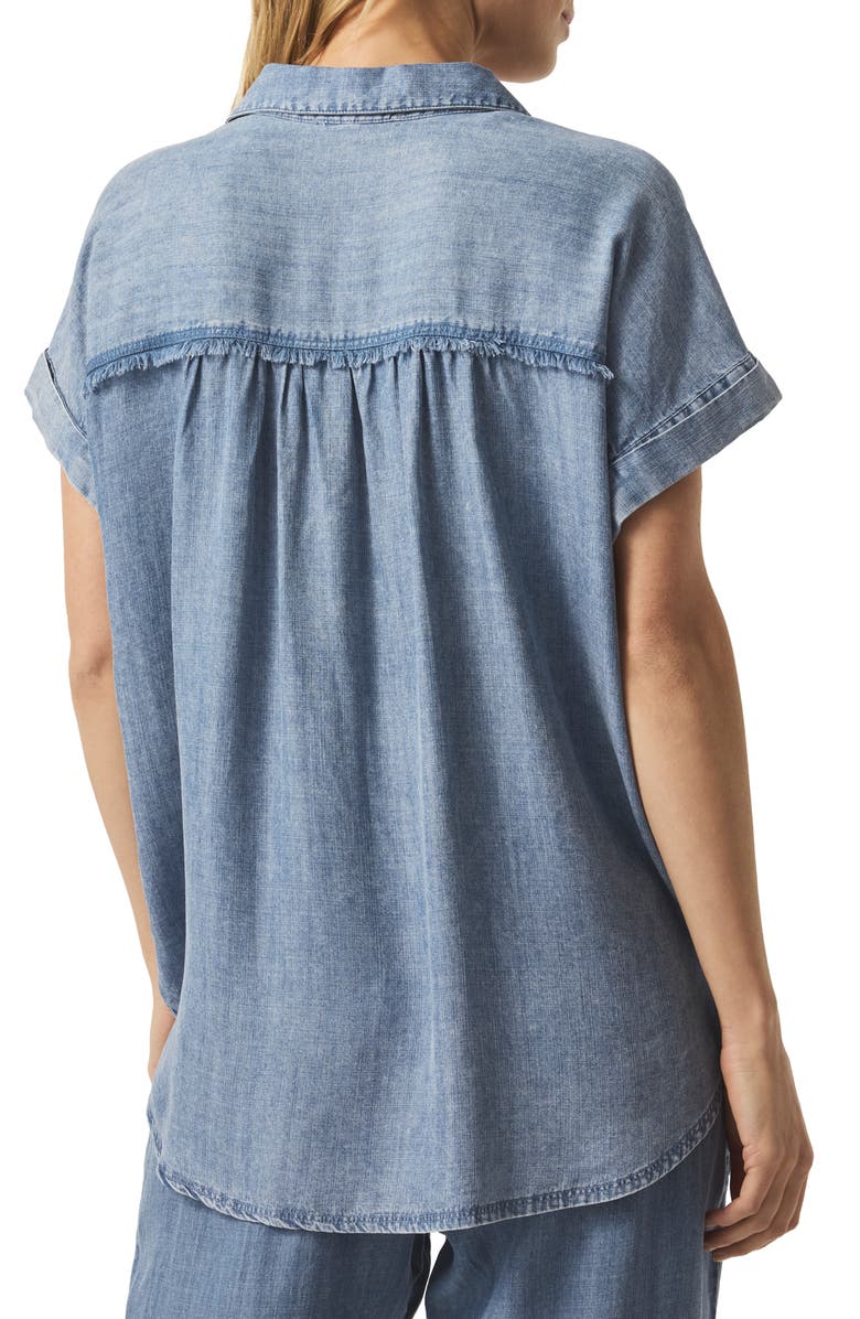 Splendid Paige Fray Indigo Denim Shirt, Alternate, color, 