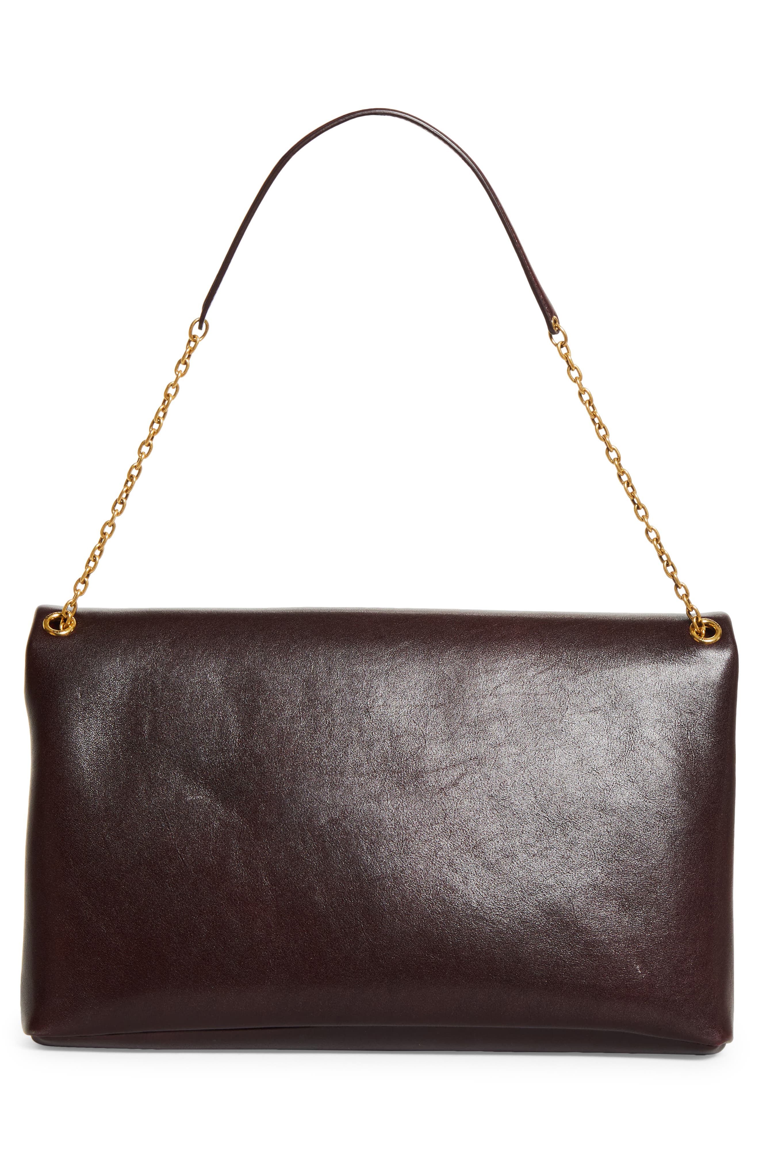 Saint Laurent XXL Cassandre Leather Envelope Shoulder Bag, Alternate, color, Rouge Cabernet