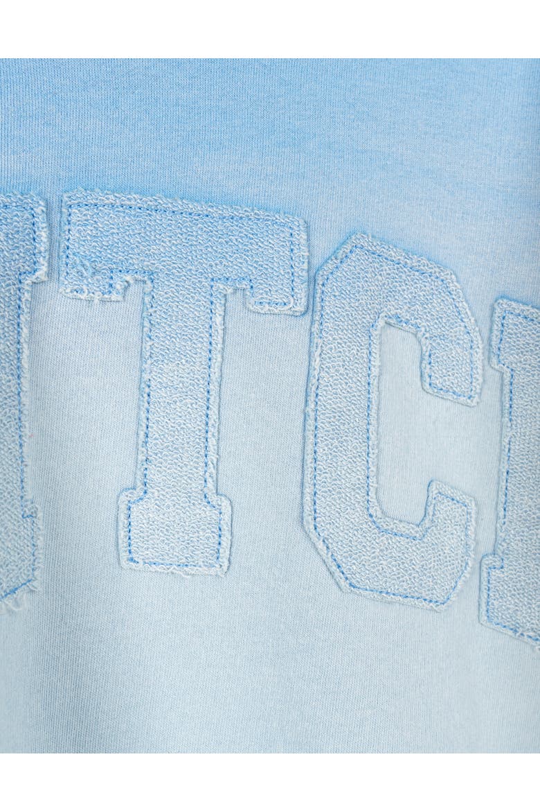 Lilo & Stitch French Terry Drop Shoulder Pullover Hoodie, Alternate, color, Ombre Blue Stitch