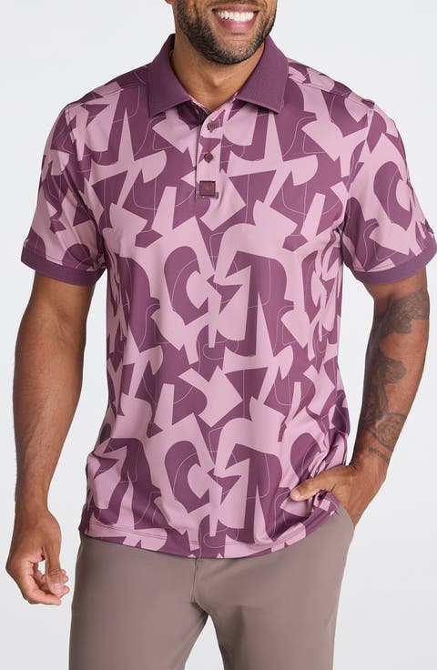 Ridge Abstract Print Performance Golf Polo