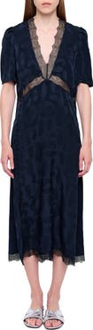 Zadig & Voltaire Redox Paisley Jacquard Silk Midi Dress