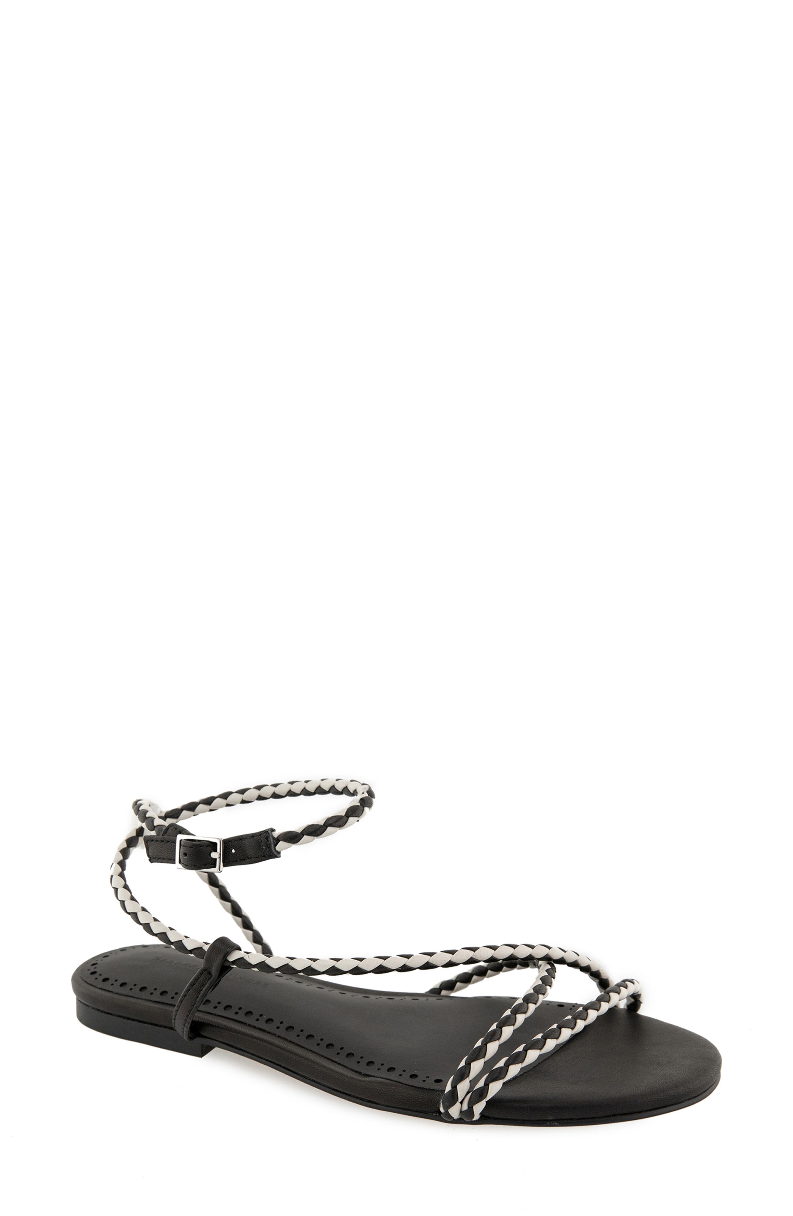 Rebecca Minkoff Ayla Ankle Strap Sandal, Main, color, Black/ Off White