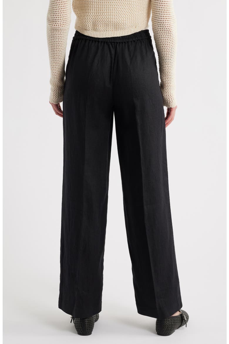 The Easy Linen Pull-On Pants, Alternate, color, JET BLACK