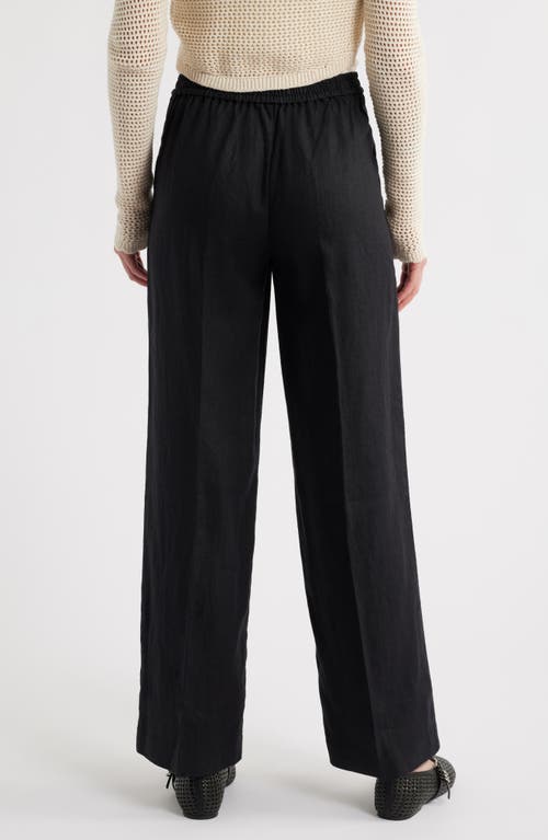 Madewell The Easy Linen Pull-on Pants In Black