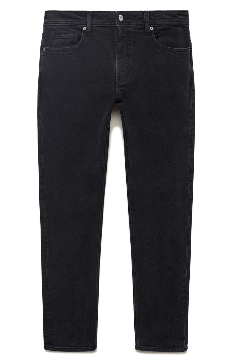 MANGO Jan Slim Fit Jeans, Alternate, color, Black Denim