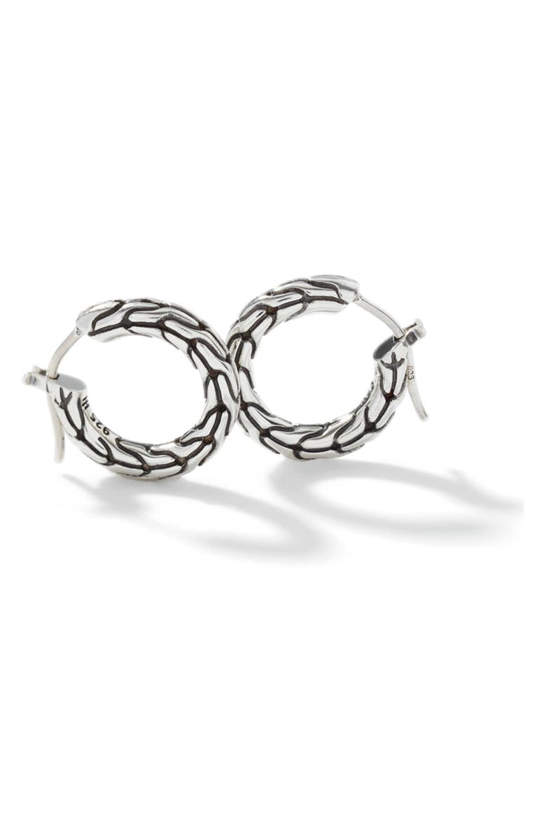 John Hardy Carved Chain Hoop Earrings, Silver, 16mm, Alternate, color, Silver