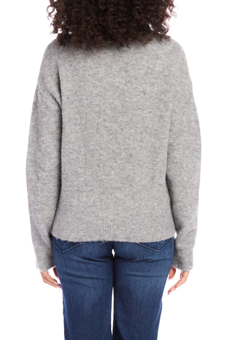 Funnel Neck Bouclé Sweater, Alternate, color, GRAY
