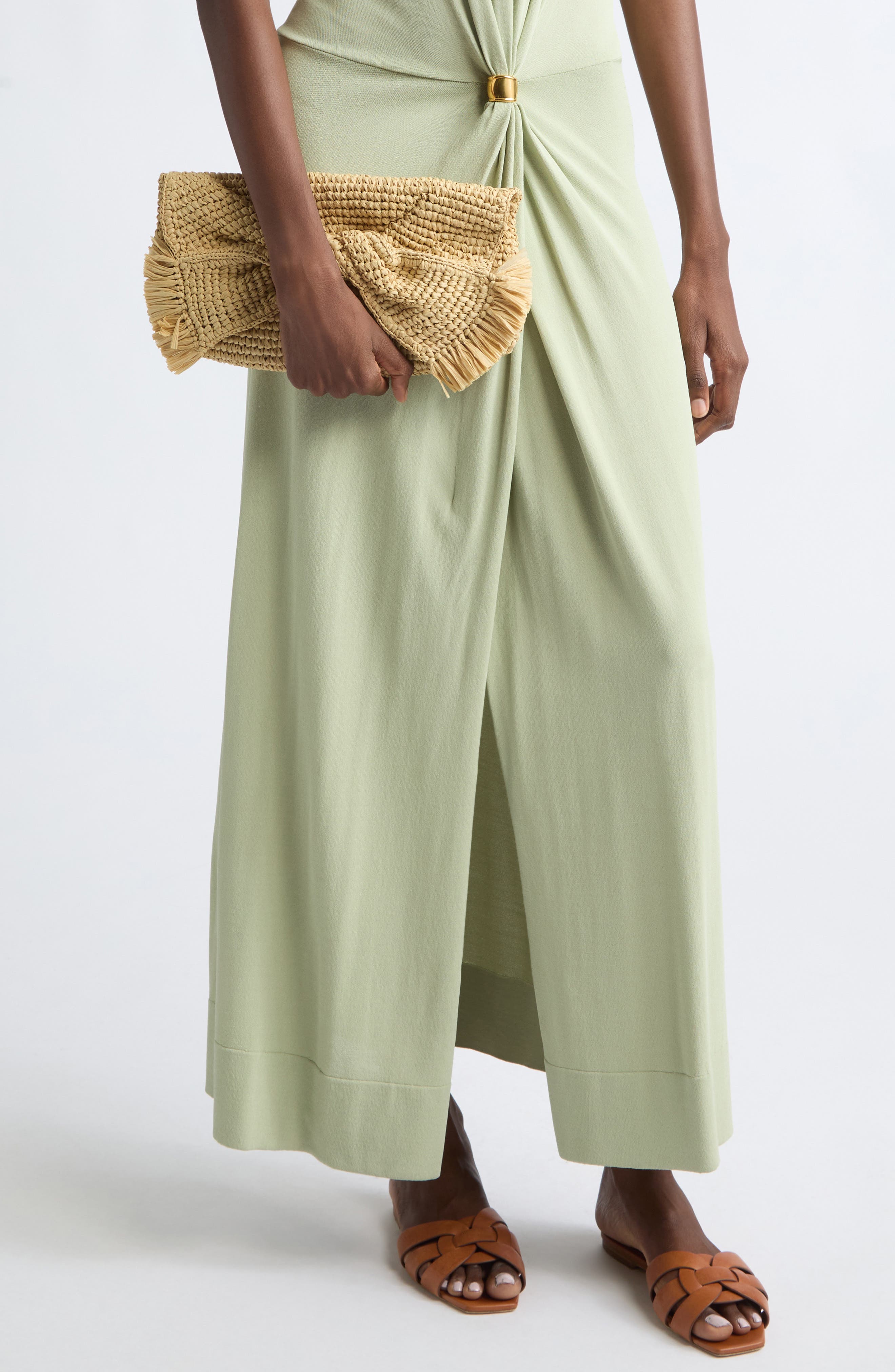 Oversize Bow Raffia Clutch, Alternate, color, NATURAL
