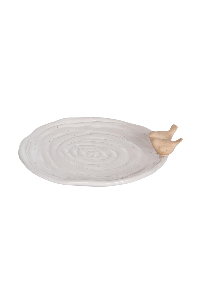 Ceramic Dish with Perched Birds Spring Home Decor Decorative Object for Stylish Interiors, Main, color, Off-White