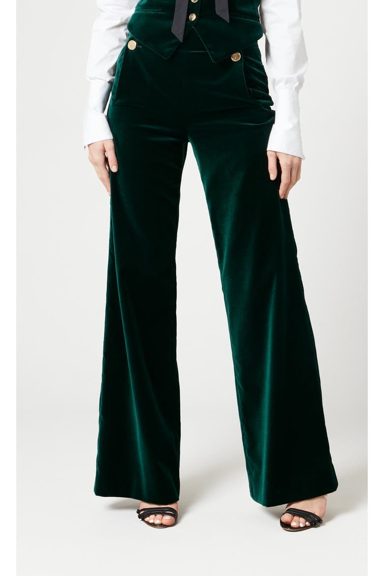 Clove Velvet Trousers, Main, color, Emerald