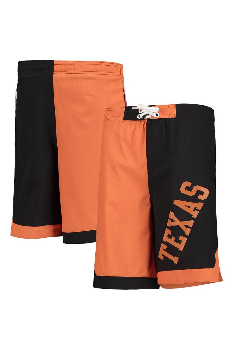 Youth Texas Orange/Black Texas Longhorns Conch Bay Swim Shorts, Main, color, Burnt Orange