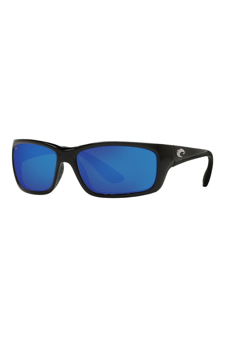 62mm Waypoint Rectangluar Polaraized Sunglasses, Alternate, color, SHINY BLACK