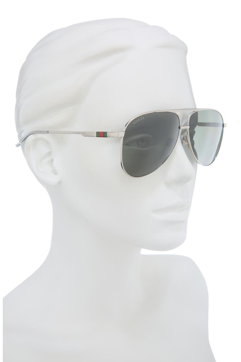 54mm Pilot Sunglasses, Alternate, color, SILVER SILVER GREY