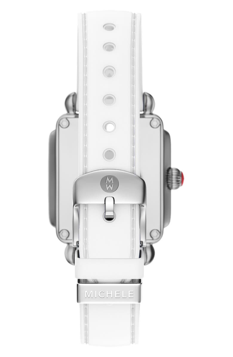 MICHELE Deco Sport Mid Two-Tone Silicone Strap Watch, 29mm x 31mm, Alternate, color, 