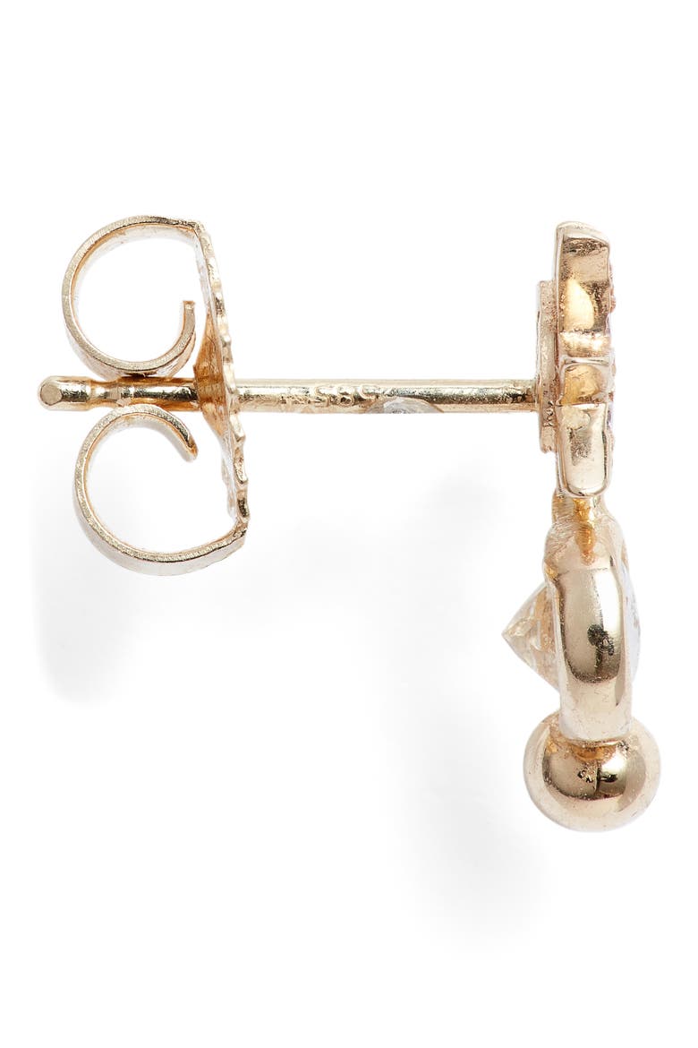 North Star Single Diamond Drop Earring, Alternate, color, WHITE GOLD