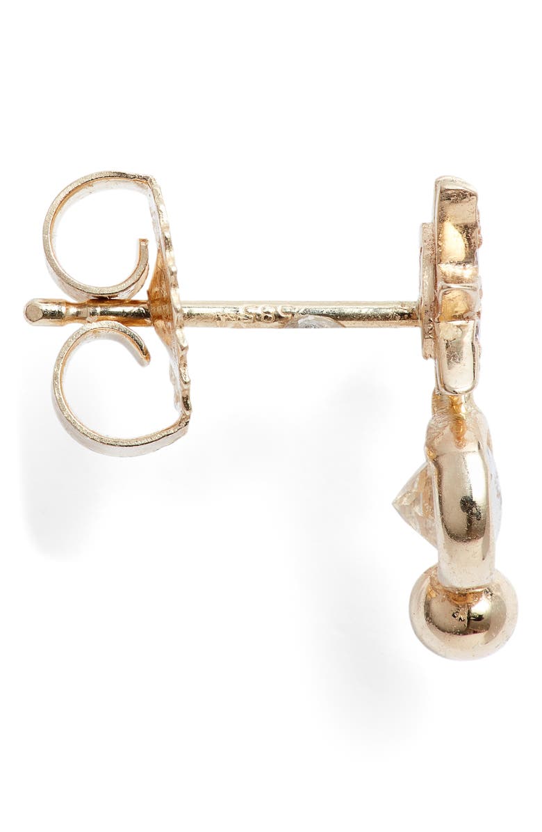 Anzie North Star Single Diamond Drop Earring, Alternate, color, White Gold