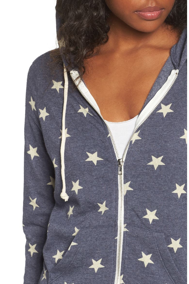 Adrian Print Zip Hoodie, Alternate, color, STARS