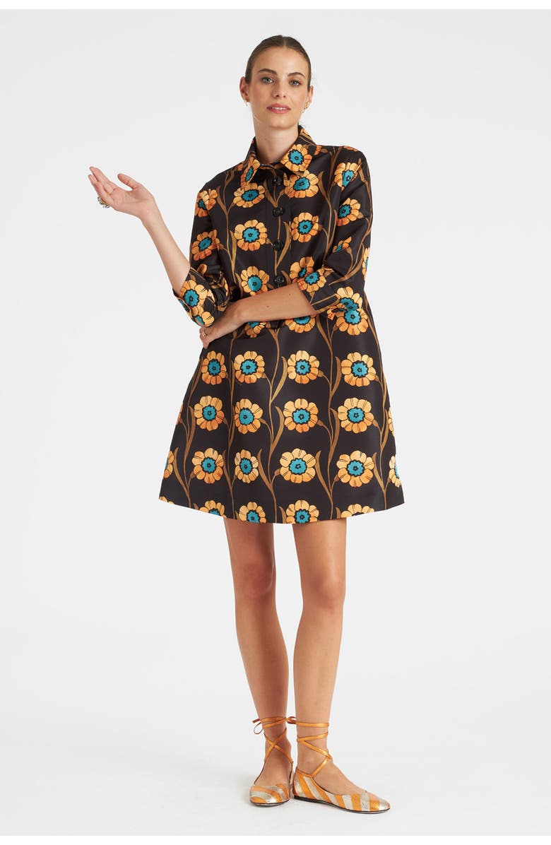 La DoubleJ Short Artemis Dress Daisychain Black, Main, color, 