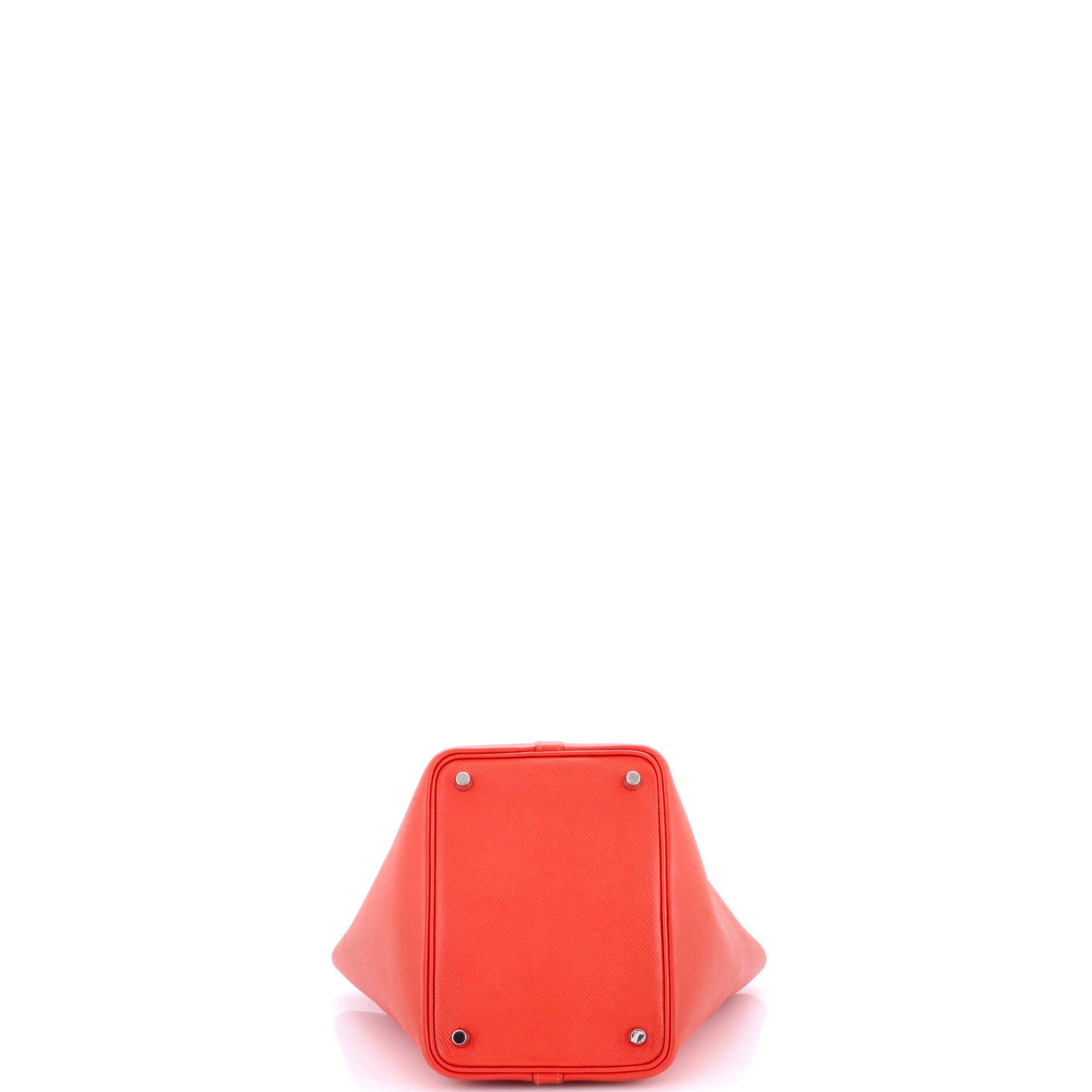 Pre-Owned Hermes Picotin Lock Bag Tressage Epsom PM, Alternate, color, Capucine/Bleu Du Nord/Rouge H