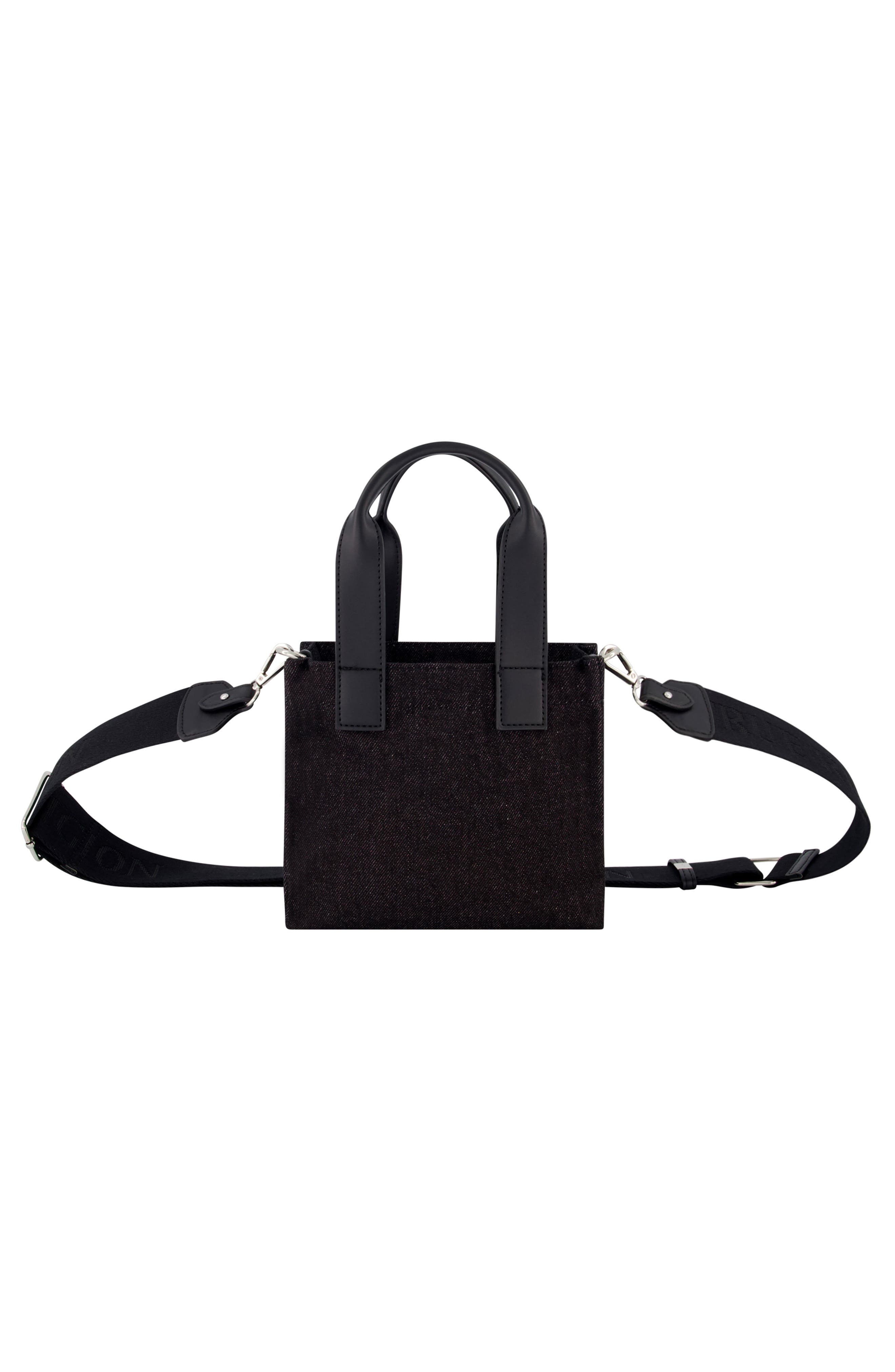 True Religion Brand Jeans Mini Denim Tote Bag, Alternate, color, Black