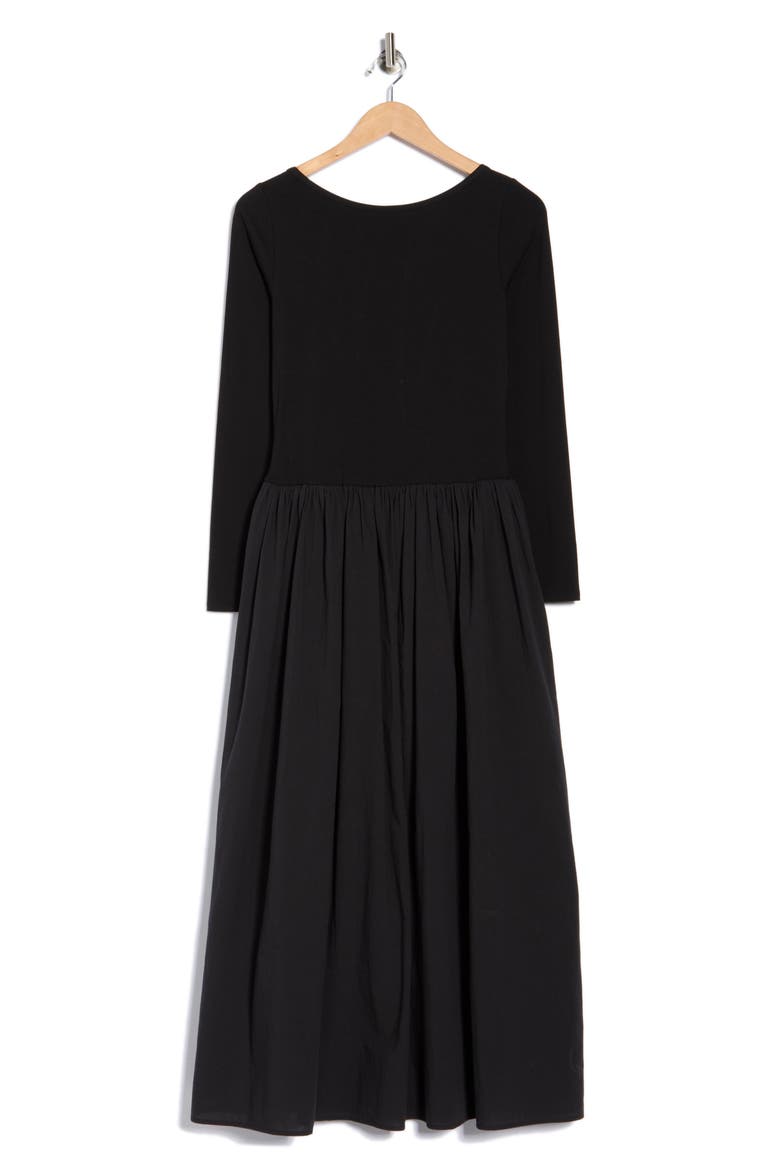 Colorblock Long Sleeve Dress, Alternate, color, BLACK