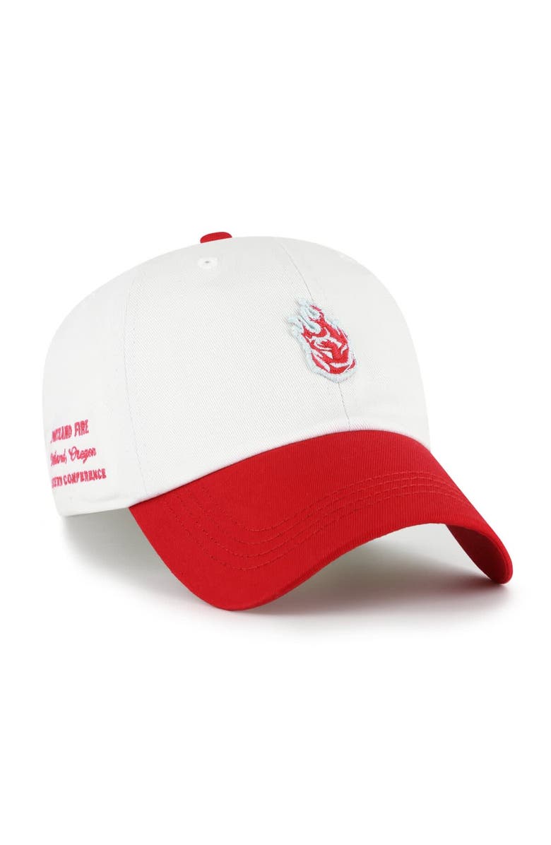 '47 Unisex '47  White/Red Portland Fire Contemporary Two-Tone Clean Up Adjustable Hat, Main, color, White