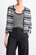 Vince Textured Stripe Cotton Blend Cardigan
