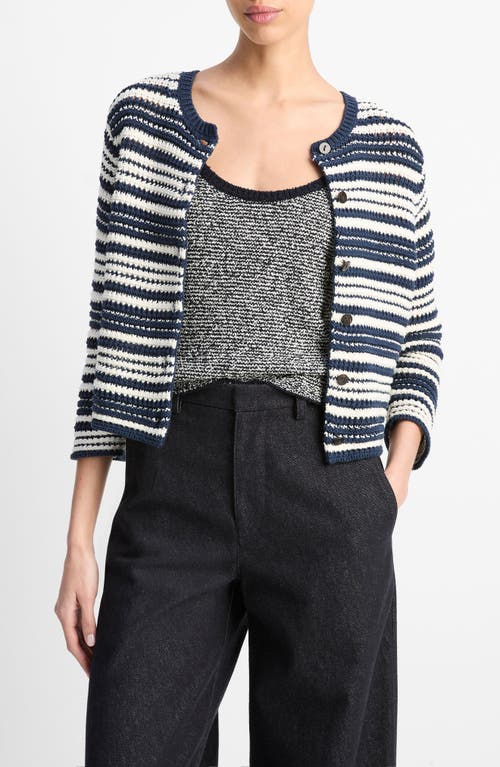 Vince Striped Textured Cardigan