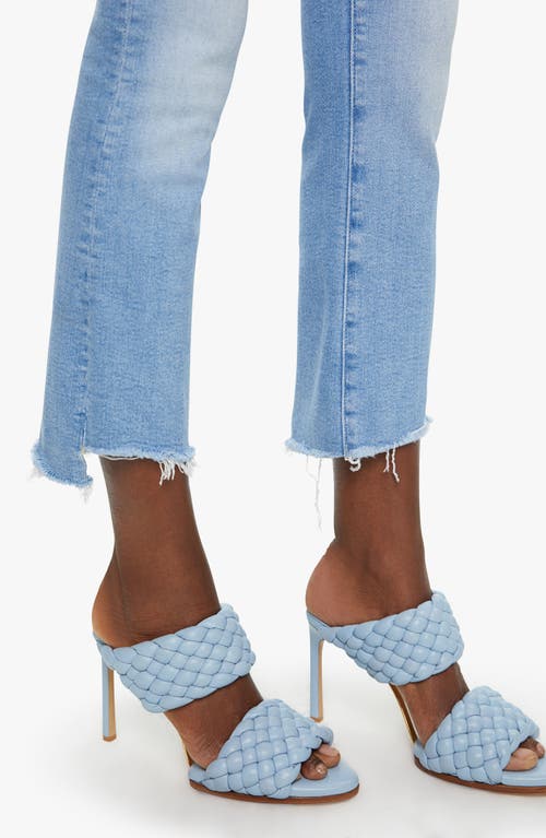 Mother The Insider Cropped Frayed High-rise Flared Jeans In Blue
