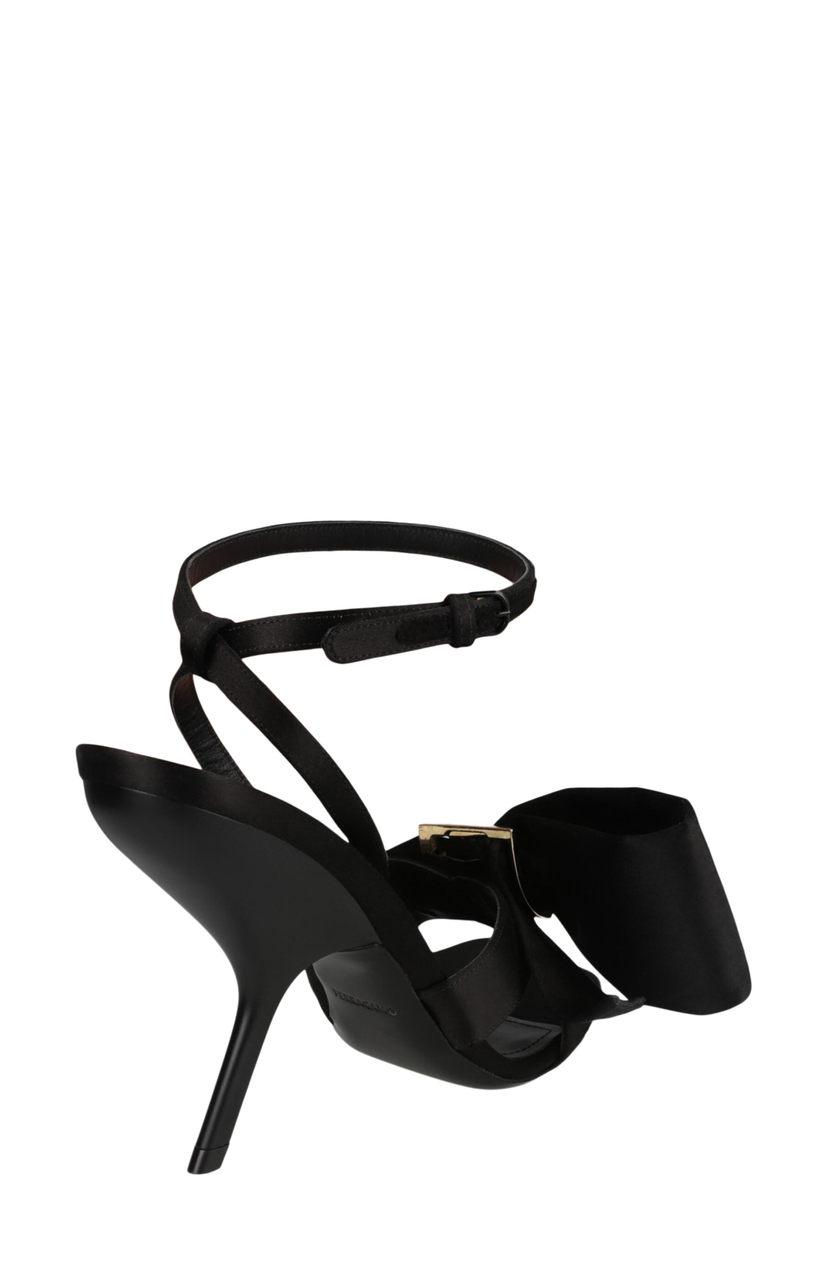 Helena Satin Ankle Strap Sandal, Alternate, color, BLACK