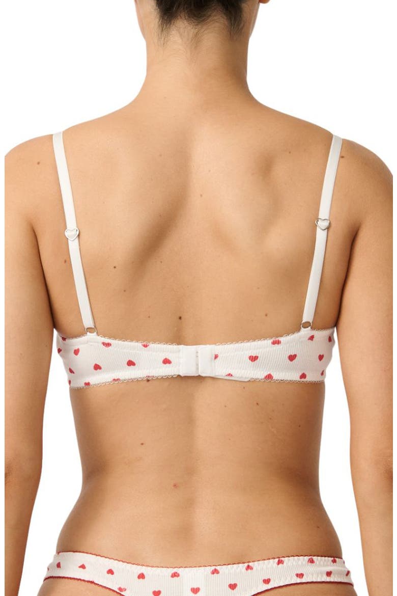 Hugo Heart Print Underwire Bra, Alternate, color, WHITE/ HEART PRINT
