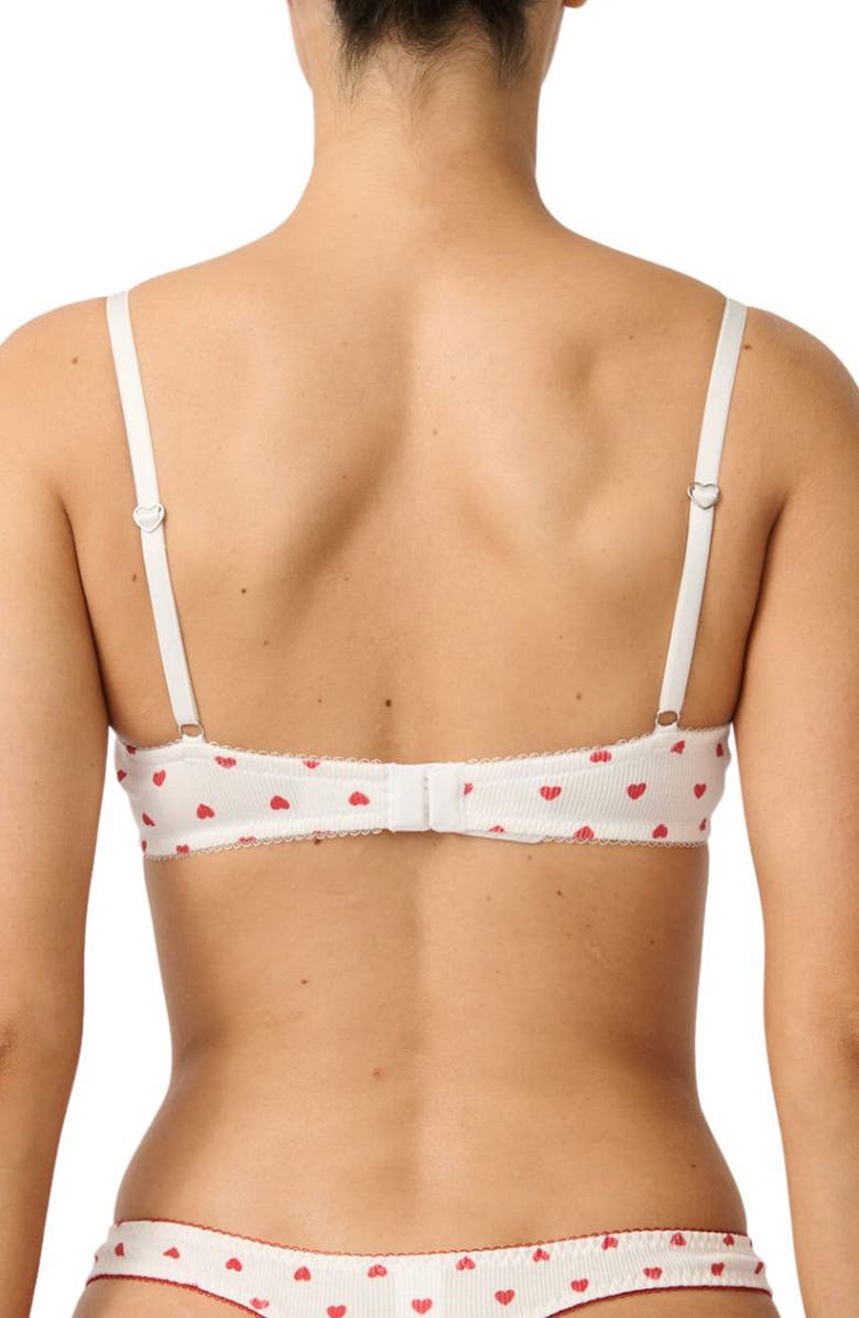 Kat The Label Hugo Heart Print Underwire Bra, Alternate, color, White/ Heart Print