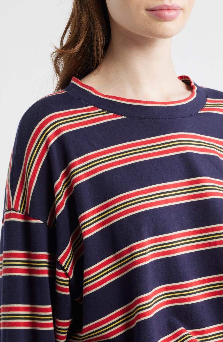 THE GREAT. Field Stripe Relaxed Fit Cotton T-Shirt, Alternate, color, Scout Stripe