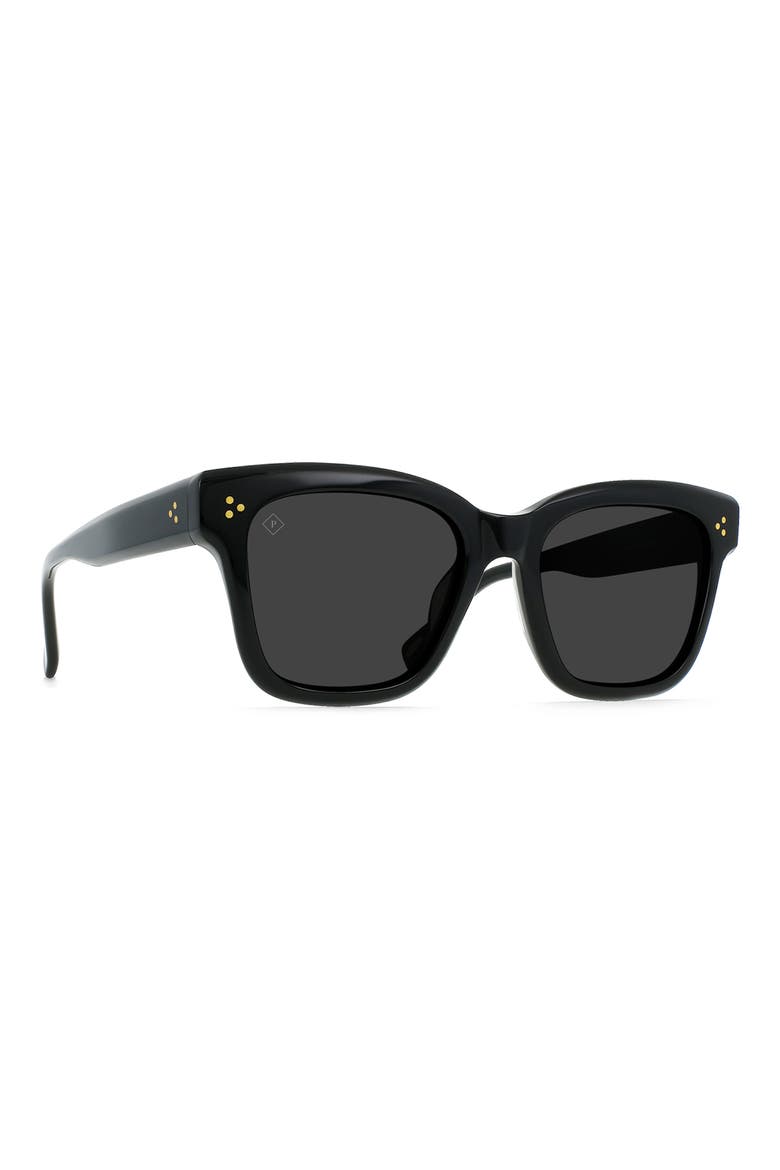 Breya 54mm Polarized Square Sunglasses, Alternate, color, RECYCLED BLACK/ SMOKE POLAR