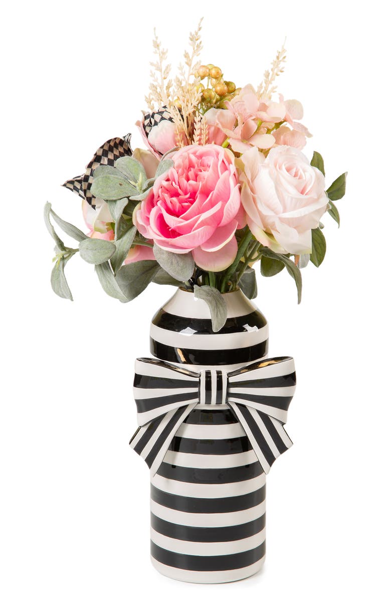 MACKENZIE CHILDS Courtly Bow Vase, Alternate, color, Black/ White